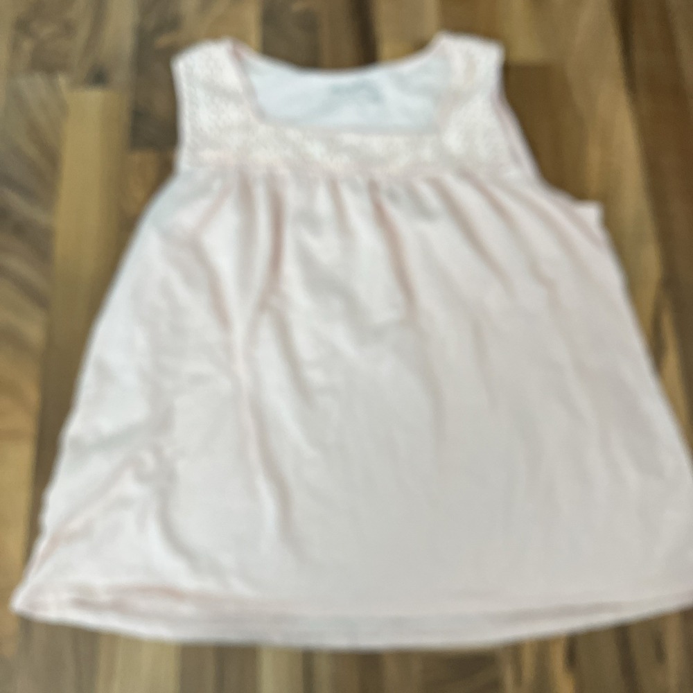 EDDIE BAUER‎ Sz XL Peach square neck cotton tank top sleeveless # 1698
